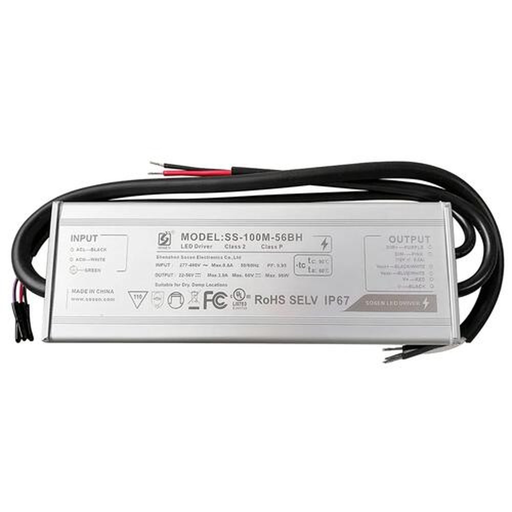 LED Driver Sosen 277-480VAC 32-56VDC 100W 2.97A Dimmable 1-10VDC