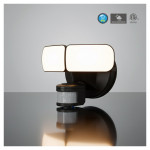 SECURITY LIGHT - TWO HEAD WITH SENSOR - 5CCT (2700K - 1000K - 1000K - 1000K - 1500K) 120V - 15W - 1500 LUMENS - 120°