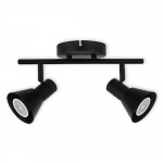 LED TRACK LIGHT FOR GU10 BULBS - SERIES 190 - 2 LIGHTS - BLACK