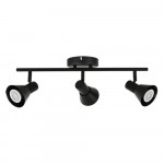 LED TRACK LIGHT FOR GU10 BULBS - SERIES 190 - 3 LIGHTS - BLACK