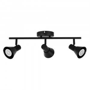 LED TRACK LIGHT FOR GU10 BULBS - SERIES 190 - 3 LIGHTS - BLACK