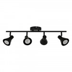 LED TRACK LIGHT FOR GU10 BULBS - SERIES 190 - 4 LIGHTS - BLACK