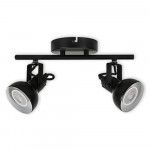LED TRACK LIGHT FOR GU10 BULBS - SERIES 215 - 2 LIGHTS - BLACK