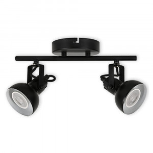 LED TRACK LIGHT FOR GU10 BULBS - SERIES 215 - 2 LIGHTS - BLACK