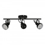 LED TRACK LIGHT FOR GU10 BULBS - SERIES 215 - 3 LIGHTS - BLACK