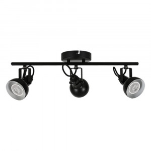 LED TRACK LIGHT FOR GU10 BULBS - SERIES 215 - 3 LIGHTS - BLACK