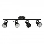 LED TRACK LIGHT FOR GU10 BULBS - SERIES 215 - 4 LIGHTS - BLACK