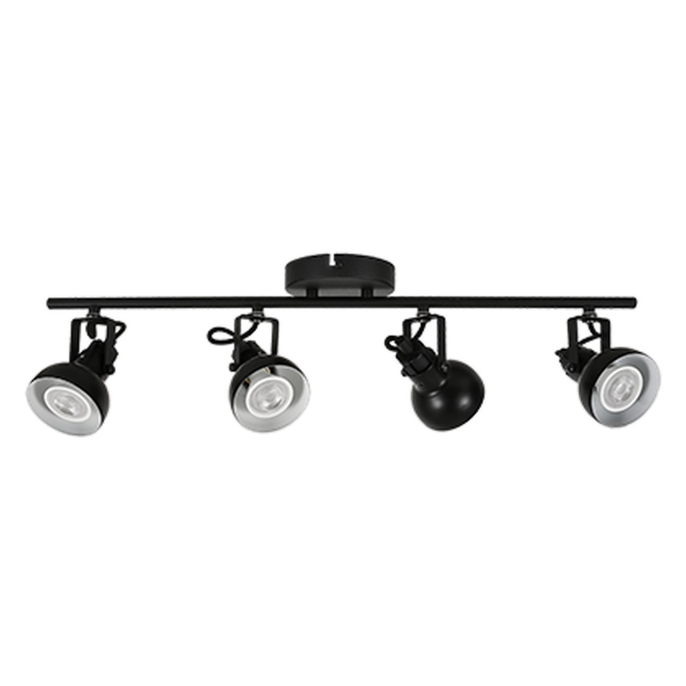 LED TRACK LIGHT FOR GU10 BULBS - SERIES 215 - 4 LIGHTS - BLACK