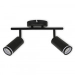 LED TRACK LIGHT FOR GU10 BULBS - SERIES 302 - 2 LIGHTS - BLACK