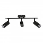 LED TRACK LIGHT FOR GU10 BULBS - SERIES 302 - 3 LIGHTS - BLACK