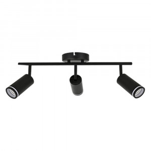 LED TRACK LIGHT FOR GU10 BULBS - SERIES 302 - 3 LIGHTS - BLACK