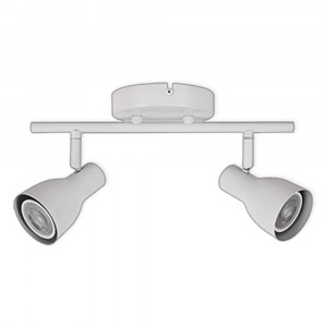 LED TRACK LIGHT FOR GU10 BULBS - SERIES 304 - 2 LIGHTS - WHITE