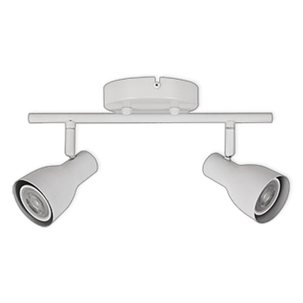 LED TRACK LIGHT FOR GU10 BULBS - SERIES 304 - 2 LIGHTS - WHITE
