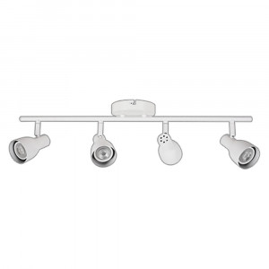 LED TRACK LIGHT FOR GU10 BULBS - SERIES 304 - 4 LIGHTS - WHITE
