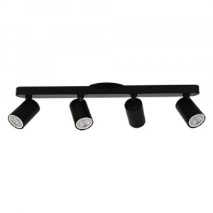 LED TRACK LIGHT FOR GU10 BULBS - SERIES 104 - 4 LIGHTS - BLACK