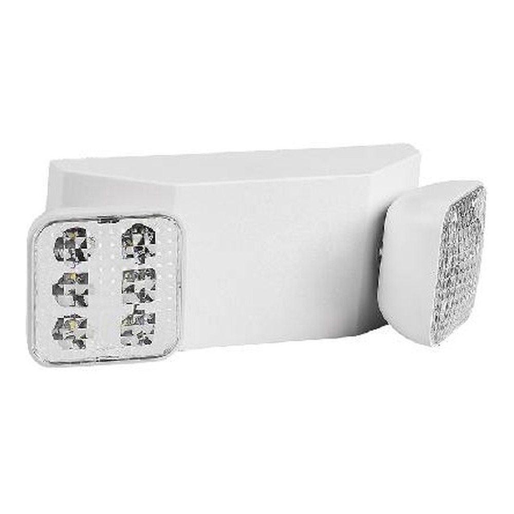 DOUBLE SPOT LED EMERGENCY FIXTURE WHITE ABS THERMOPLASTIC HOUSING 120/347V 2X2W 90 MIN RUNTIME