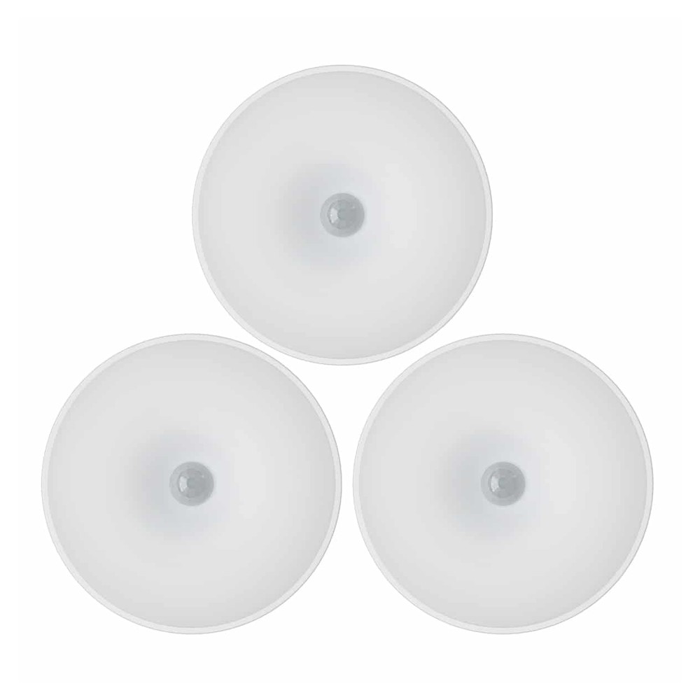3-pack rondelles LED rechargeables 3000K 80 lumens chaque Blanc