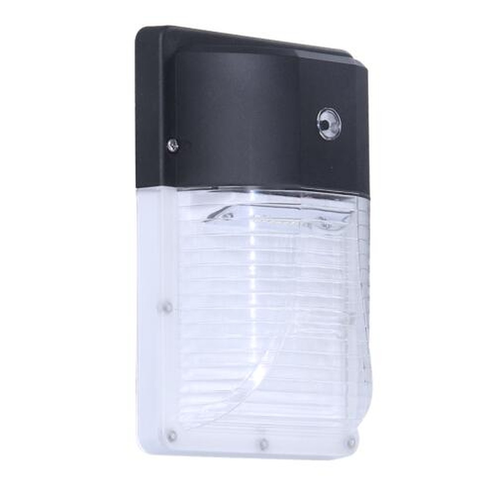 Wall pack mini 120 deg. 13W 100-277V 40K black clear int. photo. DLC Premium - DLC ID PD6KF2TD - 1 -765 Lumens