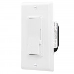 Decora 0-10VDC dimmer single/3-Way 100-277V 3A-1A white slider with on/off switch